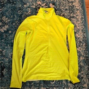 Nike Dry Fit Neon Yellow Half-Zip Athletic Pullover